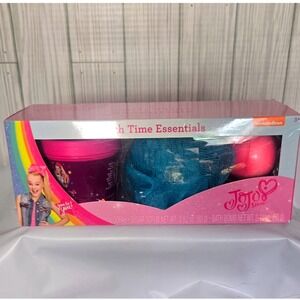 JoJo Siwa Bath Time Essentials Gift Set Sugar Scrub Loofah Bath Bomb Kids NIB